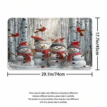 1 件/4 件圣诞雪人浴帘套装、桦树、红雀和松果装饰套装、圣诞快乐浴帘、圣诞帽和围巾浴室地毯、雪地马桶座套、防滑 U 型垫、浴室防水隔断帘、圣诞礼物、家居冬季装饰配件，包括 12 个 C 型挂钩，70.8 英寸 X 70.8 英寸 - 彩色 - 查看 7