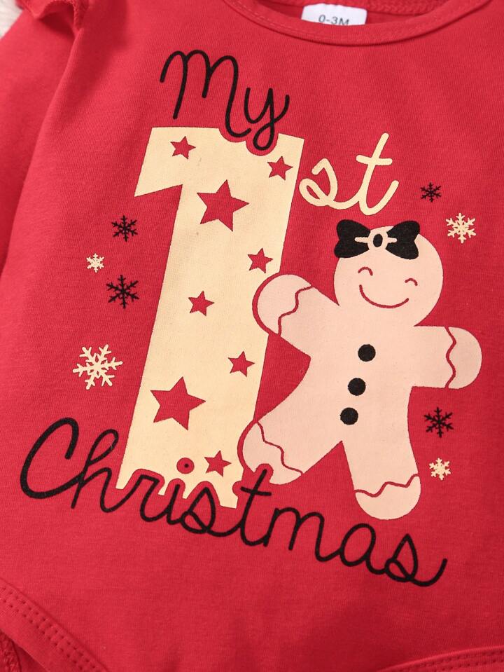 新生児女の子クリスマスアウトフィット4点セット:ジンジャー