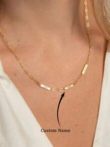 Minimalist Custom Name Necklace For Women,Multiple Bar Charms Necklace With Paperclip Chain,Personalized Engraving 1-5 Names Necklaces,Personalized Jewelry Customized Engraved Multiple Names Pendant Necklaces,Birthday Gift Valentine's Day Gifts, Family Gifts,Halloween, Christmas Gifts