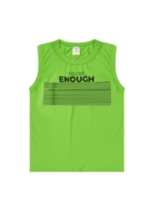 Youth Boy Summer Set Tank Top T-Shirt And Sweatpants - Lime Green - View 2