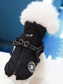 2-In-1 Pet Winter Jacket And Harness Coat, Turtleneck Vest, Thick Autumn/Winter Clothing