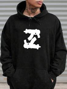 Gothic Harajuku Letter Print Y2K Hooded Sweatshirt Loose Hip Hop Streetwear Pullover Punk Retro Fashion Hoodie Top 400g