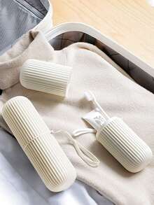 Estuche portátil para cepillo de dientes para deportes al aire libre, camping, picnic, con soporte para pasta de dientes, tapa del cepillo de dientes y vaso para enjuague, esencial para viajes - Multicolor - Ver 9