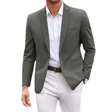 Men's Slim Blazer Modern Tailoring Ready For Delivery - Grey - View 6