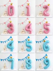 1pc Letter Design Birthday Party Decorative Balloon, Christmas - Pink - View 1