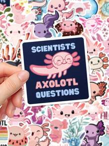 100pcs Cute Axolotl Stickers, Waterproof, Suitable For Scrapbooking, Diaries, Laptops, Bumpers, Skateboards, Water Bottles - Weather-Resistant Design, Ideal For Indoor And Outdoor Creative Expression - Multicolor - View 5