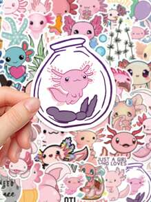 100pcs Cute Axolotl Stickers, Waterproof, Suitable For Scrapbooking, Diaries, Laptops, Bumpers, Skateboards, Water Bottles - Weather-Resistant Design, Ideal For Indoor And Outdoor Creative Expression - Multicolor - View 4