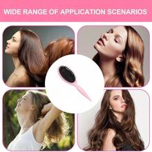 Cepillo definidor de rizos, cepillo para el cabello rizado, cepillo de cerdas con diseño redondo rosa, cepillos para cabello rizado para mujeres, cepillo de cerdas definidor de rizos que da masaje al cabello - Multicolor - Ver 8