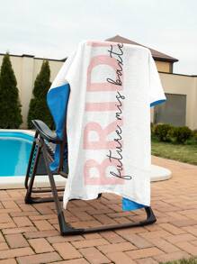 1pc Custom Bride And Bridesmaid Beach Towels Plush, Microfiber Terry Cloth Bride Tribe Bach Towels Summer Holiday Bathroom Decor Travel Essentials Travel Accessories Beach Essentials,Dorm Essentials,Customized Beach Towels,Home Refresh - Multicolor - View 4