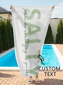 1pc Custom Bride And Bridesmaid Beach Towels Plush, Microfiber Terry Cloth Bride Tribe Bach Towels Summer Holiday Bathroom Decor Travel Essentials Travel Accessories Beach Essentials,Dorm Essentials,Customized Beach Towels,Home Refresh - Multicolor - View 6