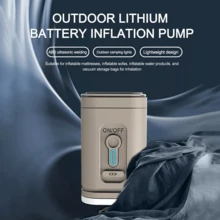 Portable Mini Air Pump Rechargeable Camping For Air Bed Mattress And Kayak USB - 棕色 - 查看 5
