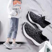 Unisex Non-Slip Breathable Mesh Tennis Shoes - 黑色 - 查看 5