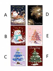 Christmas Tree Santa Claus Pattern Wall Art Paintings For Bedroom And Living Room Decor - Multicolor - View 3