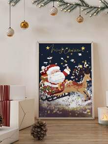 Christmas Tree Santa Claus Pattern Wall Art Paintings For Bedroom And Living Room Decor - Multicolor - View 11