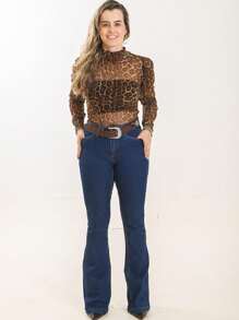 Women's Country Flare Jeans - Màu xanh bảo bình - Xem 1