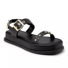 Women's Flatform Papete Sandal With Straps Slide Buckle Detail Platform - màu đen - Xem 2