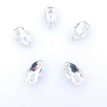 Slim Water Drop Shape Glass Multi Colors Shape Shiny Handmade Sewing Crystal Hand Sewn Rhinestone  Decoration Beads Flat Back With Holes Gems DIY Accessories Sew On Stones Strass For Decorating Clothes, Dress, Bags, Shoes, Brooches, Earrings, Handicrafts - Multicolor - View 10