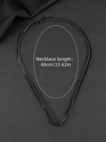 3 件男士不锈钢黑色项链哥特风格简约个性化万圣节珠宝适合日常佩戴 DIY 节日礼物