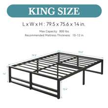 HOOMIC Twin/Full/Queen/King Metal Bed Frame, Stable Mattress Foundation, Reinforced Structure, Headboard Compatible, No Box Spring Needed, Easy Assembly * Bed Frame Queen Queen Bed Frame Bed Frame Full Full Size Bed Frame King Size Bed Frame Twin Bed Frame Room Decor Home Decor Christmas Decor Bedroom Decor Valentine Day Decor Storage Living Room Decor Furniture House Decor - màu đen - Xem 10