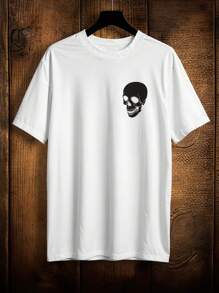 T-Shirt Gothic Shirt Skulls Black White Ref 2034 VEST NERD - 白色 - 查看 1