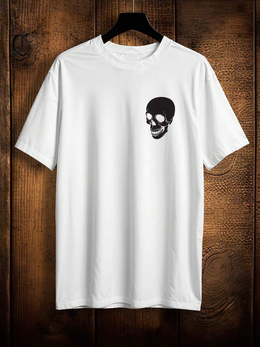 T-Shirt Gothic Shirt Skulls Black White Ref 2034 VEST NERD - 白色 - 查看 1