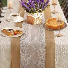 1pc Decorative Lace Linen Tablecloth, Farmhouse Style, 30 X 275cm, Suitable For Daily Meals, Weddings, Parties And Holiday Home Decor - Middle Lace Table Runner - View 2