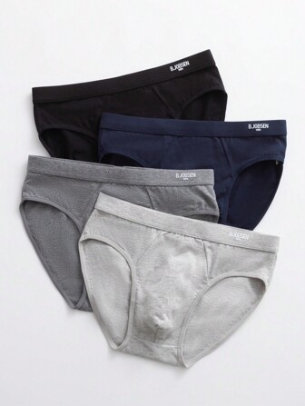 CELILIN 4pcs/Set Men's Plus Size  Triangle Underwear Breathable Boxer Briefs