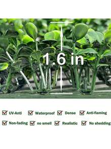 0.82*0.82FT 人造草墙板用于花园装饰，1 包假黄杨绿叶背景，塑料人造黄杨树篱，具有防紫外线功能，适合室内室外使用 - 绿叶栅栏隐私屏幕，圣诞树背景装饰，房间墙壁装饰，室内或室外装饰，DIY 婚礼装饰 - 綠色 - 查看 2