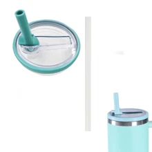 (1 Lid And 1 Straw) Flip Top Straw Replacement For 40 Oz Tumbler, Spill And Splash Proof Car Cup Lid, Reusable Plastic Cup Lid With Straw And Spill Proof Lid
