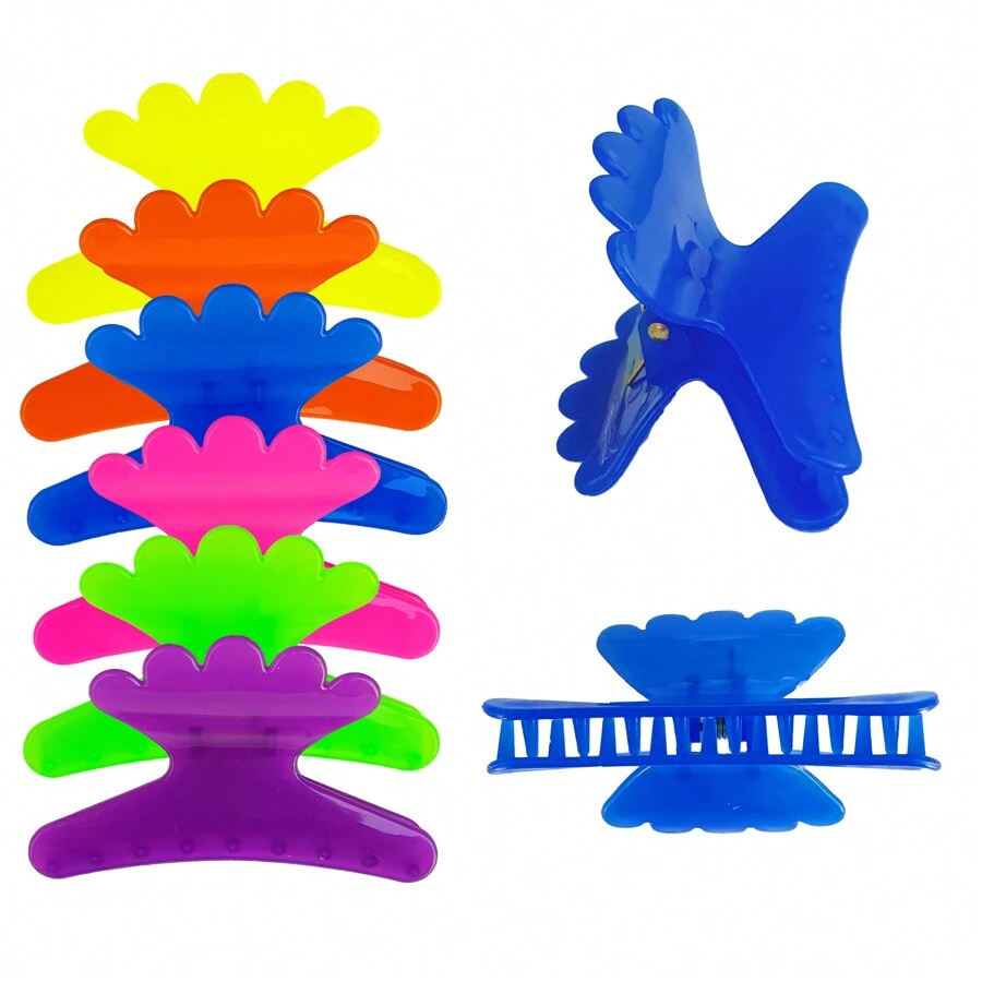 12 Piranhas Salon Hair Clips Various Colors - Đầy màu sắc - Xem 1