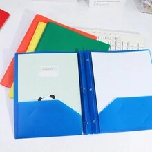 Heavy Duty Plastic Folders With 2 Pockets For Letter Size Paper, Assorted Color,Poly Folders, Plastic Pocket Folder With Business Card Slot,For School/Home/Office,Pack Of  1 - Çok renkli - Görünüm 4
