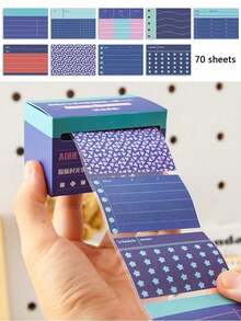 1 Set Of 70pcs Creative Box Lift Sticky Notes, Student Memo Message Stickers, Diary Classification Index Labels - Multicolor - View 5