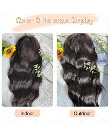 Megito Hair Toppers For Women 20inch Wavy Hair Toppers For Women Toppers Hair Pieces For Women With Thinning Hair Synthetic Wig Clip In Hair Topper Wiglets With Fringe Bang Add Hair Volume - 棕色 黑色 - 查看 5