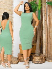 Women Dresses - 綠色 - 查看 2