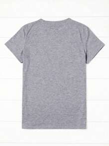Camiseta masculina estampada com padrão nyc, Roupas de verão masculinas, Conjuntos masculinos - Cinza - Visão 2