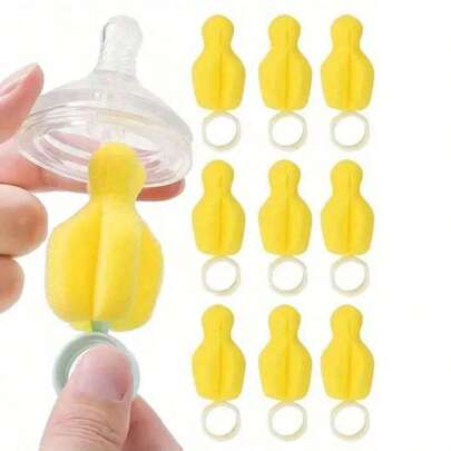10-Pack Sponge Pacifier Cleaning Brush Sponge Pacifier Brush 360-Degree Rotating Cleaning Brush Pacifier Brush Pacifier Cleaning Tool Bottle Brush Cup Brush