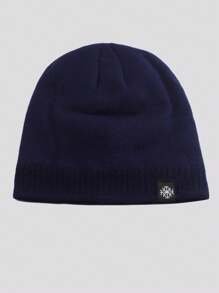 1pc Men's Dual Layer Thermal Lined Knit Cap, Solid Color Winter Warm Beanie Hat For Outdoor Sport, Travel, Riding, Casual Comfortable Snowflake Pattern Suitable For Daily Wear Halloween