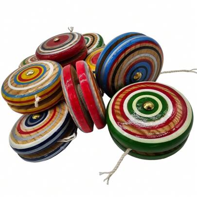 12 Yoyos De Juguete Hechos De Madera De Pino Mexicanos