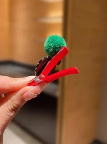 7/14/21 件儿童圣诞发夹，配可爱毛绒球 - 彩色 - 查看 5