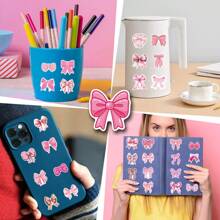 55 Adesivos de Laços, Adesivos Monogramados com Estética Vintage, Adesivos de Vinil Impermeáveis com Laços Rosa, para Garrafas de Água, Laptops, Celulares, Diários, Presentes para Crianças, Meninas e Mulheres, Materiais Escolares, Adesivos Divertidos para Laptop, Kindle e Celular. - Multicolorido - Ver 7