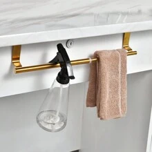 Keidason 1 件双层不锈钢毛巾杆悬挂式可调节长度毛巾架浴室柜门挂式毛巾架洗碗布收纳架悬挂式毛巾杆不锈钢门后毛巾收纳架免打孔毛巾挂