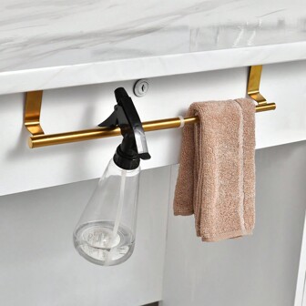 Keidason 1pc Double-Deck Stainless Steel Towel Rod Hanging,Adjustable Length Towel Rack, Towel Rack For Bathroom Cabinet Door Hanging Dishcloth Storage Rack Hanging Towel Rod Stainless Steel Door Back Towel Storage Rack Punch-Free Towel Hanging