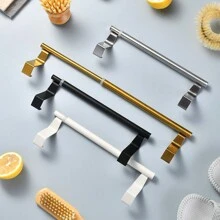 Keidason 1 件双层不锈钢毛巾杆悬挂式可调节长度毛巾架浴室柜门挂式毛巾架洗碗布收纳架悬挂式毛巾杆不锈钢门后毛巾收纳架免打孔毛巾挂