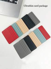 1 cái Unisex Nhiều Màu Mỏng Làm Bằng Da PU Thiết Kế Thời Trang & Tối Giản Bao Đựng Thẻ Quà Tặng Cho Chủ Thẻ Ví Chủ Thẻ Kinh Doanh Chủ Thẻ Tín Dụng Phụ Nữ Cho Phụ Nữ Cho Nam Giới Ví Đựng Thẻ - Nhiều màu - Xem 1