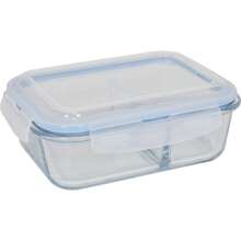 Hermetic Lunch Box 640ml Rectangular With 4 Locks And Divider Fitness Freezer Microwave Oven - Nhiều màu - Xem 1