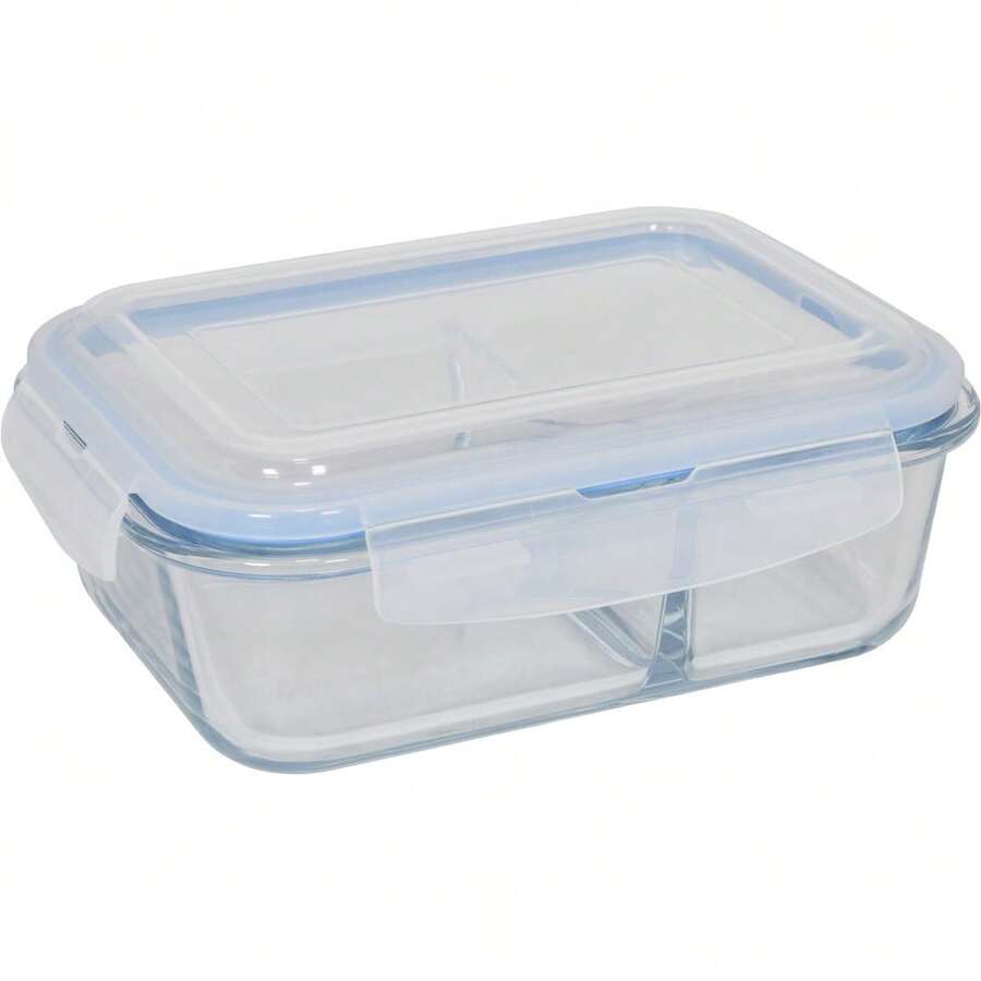 Hermetic Lunch Box 640ml Rectangular With 4 Locks And Divider Fitness Freezer Microwave Oven - Nhiều màu - Xem 1