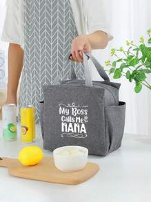 Handheld Insulation Bag Hot Selling Cartoon Letter Thick Insulation Lunch Bag Insulation Bento Bag Double-Sided Pockets Mother's Day Teacher's Day Gift Multiple Patterns Portable Large Capacity Meal Bag