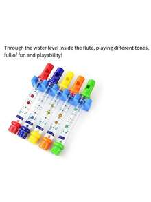 5pcs Multicolor Water Flutes, Kids Bath Toys For Water Play And Early Education Instruments - Multicolor - View 3