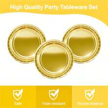 10/20pcs Gold Paper Plates, 7"/9" Foil Gold Disposable Plates, Party Plates Cake Dessert Plates, Tableware Dinnerware Set Supplies For Daily Meals Birthday Baby Shower Holiday Picnic Graduation Wedding Dinner, Christmas Party Christmas Decor Christmas Decorations Christmas Gifts And Decor Decorations S