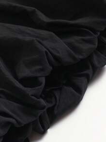 Women's Bubble Skirt Elastic Waist With Pockets Solid A-Line Long Skirts